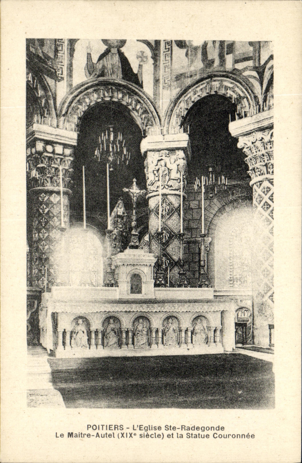 VINTAGE POSTCARD Poitiers L Church co  Radegonde the Master Furnace bridge and the Couronnee Statue