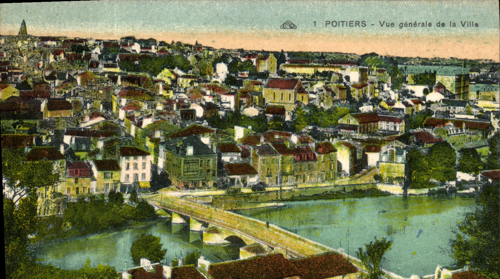 VINTAGE POSTCARD Poitiers View of the City