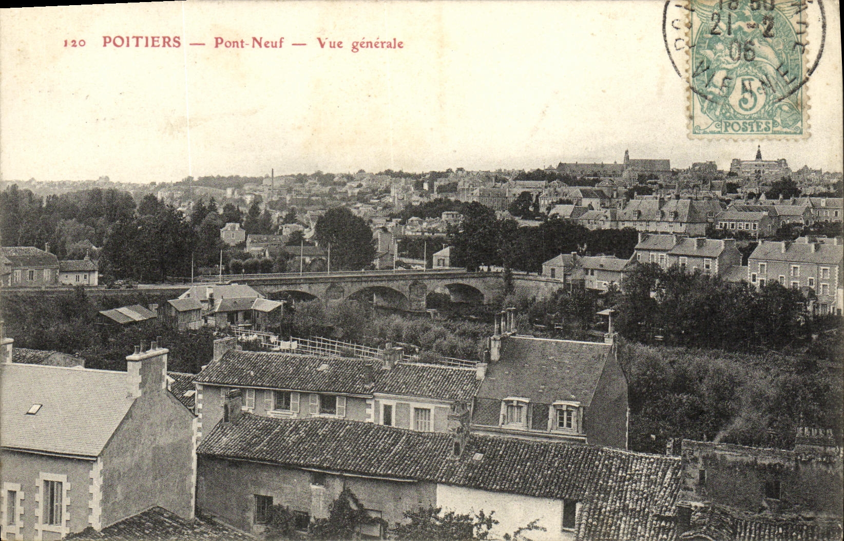 VINTAGE POSTCARD Poitiers New Bridge View