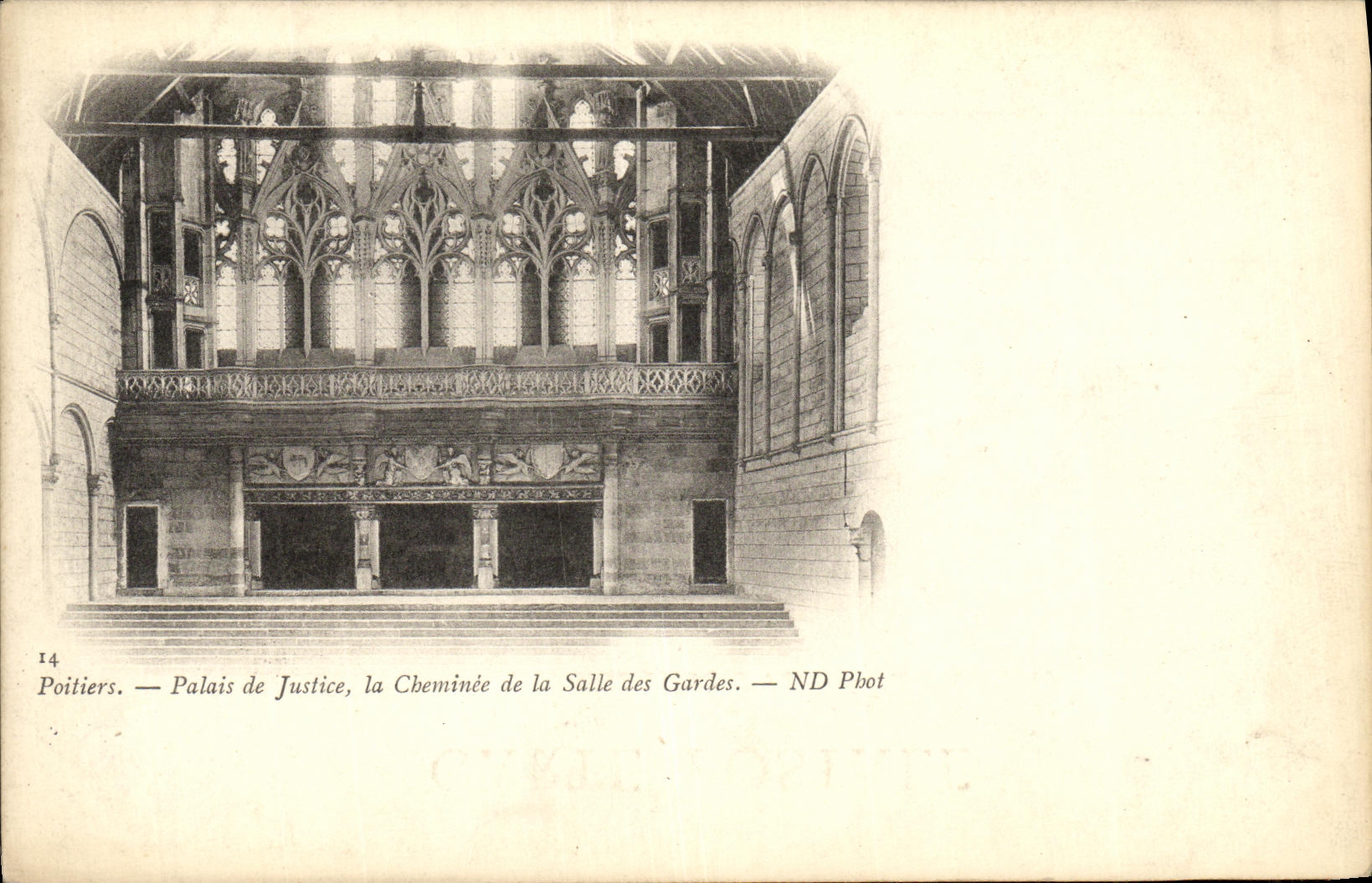 VINTAGE POSTCARD Poitiers Palate Justice Chemince of the Room of the Guards