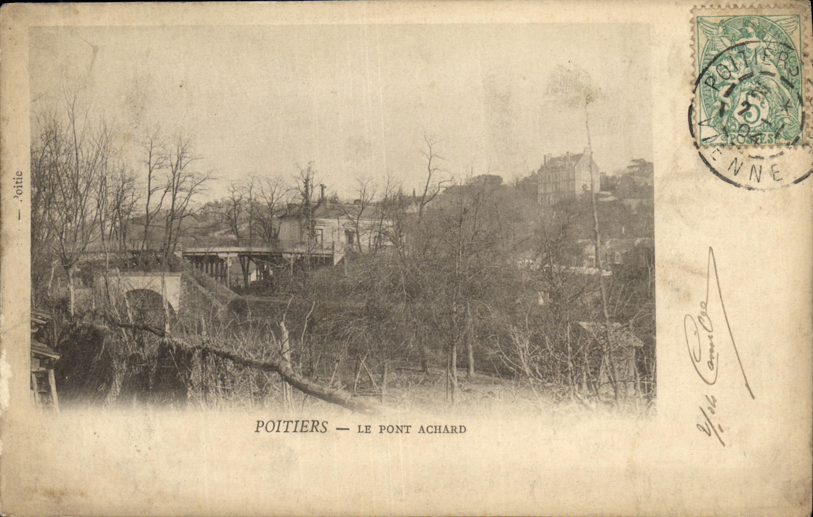 VINTAGE POSTCARD Poitiers the Achard Bridge