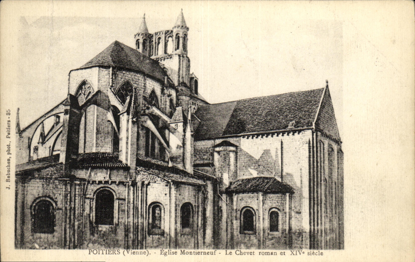 VINTAGE POSTCARD Poitiers Montrerneuf Church the Romance Bedside and 14th
