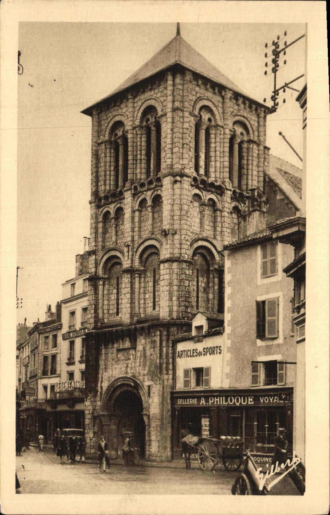 VINTAGE POSTCARD Poitiers the Tower St Porchaire Philoque