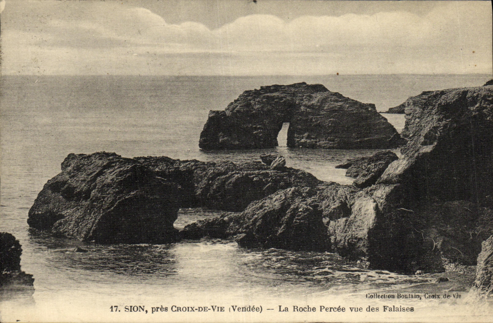 VINTAGE POSTCARD Sion Close Croix de Vie the Bored Rock Seen Of Cliffs