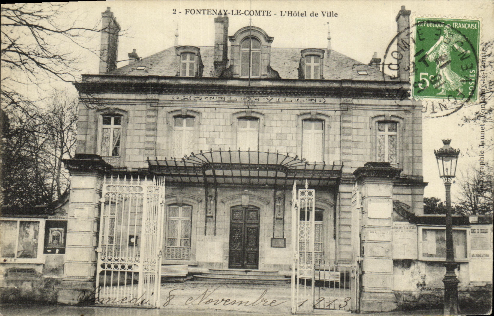 VINTAGE POSTCARD Fontenay the Count L Town hall