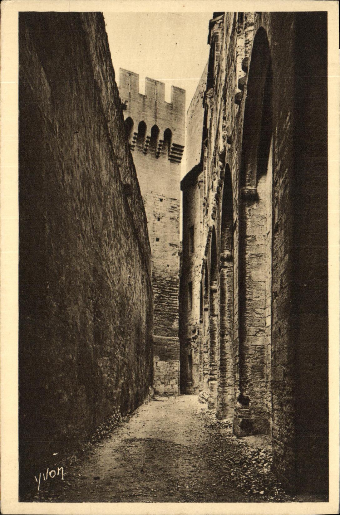 Paladar de Avignon de la POSTAL de la VENDIMIA de la manera cubierta de los papas