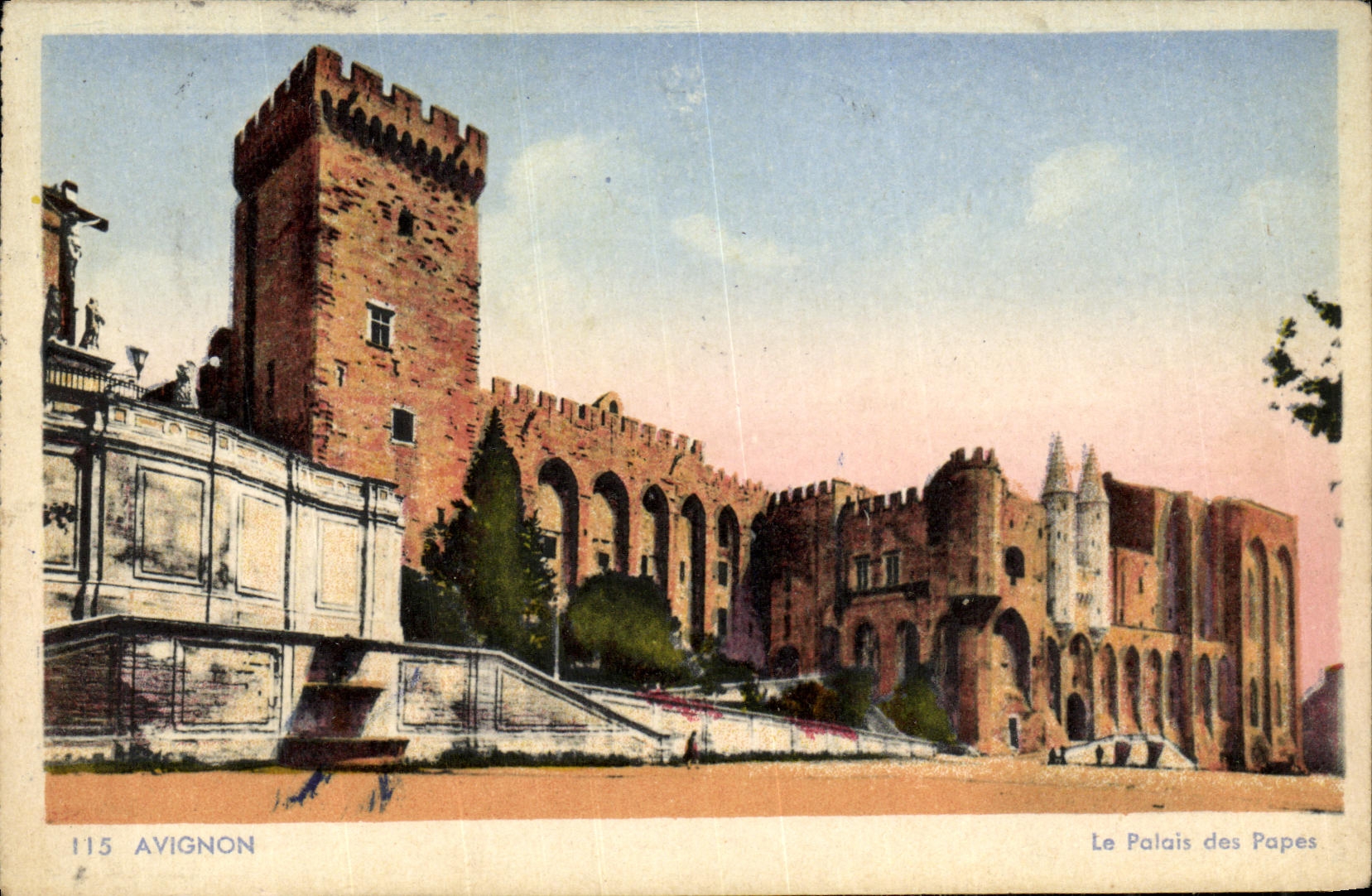 POSTAL Avignon de la VENDIMIA el paladar de los papas