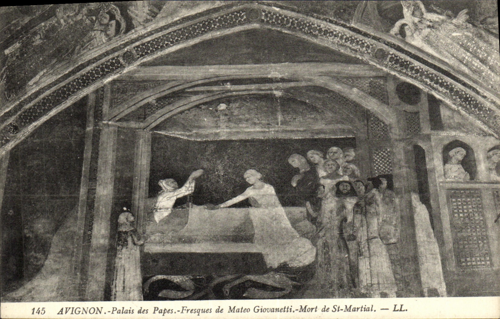 Paladar de Avignon de la POSTAL de la VENDIMIA de los papas Frescos de los muertos de Mateo Giovanetti del St marciales