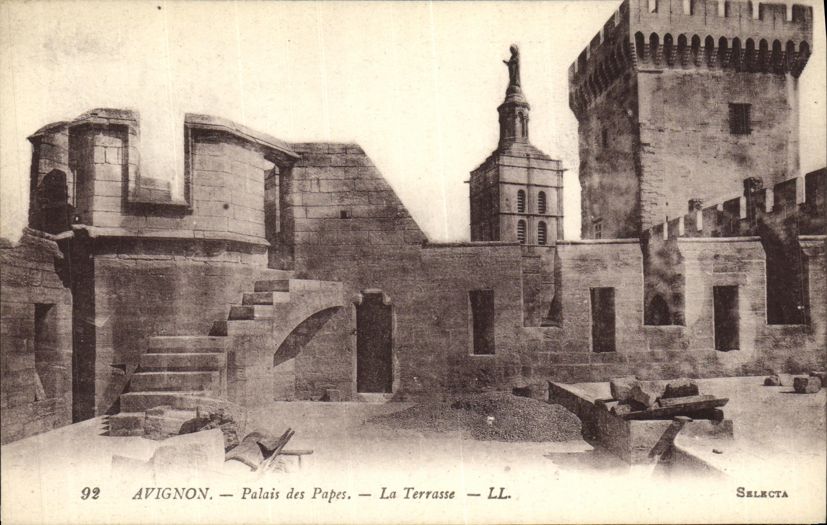 Paladar de Avignon de la POSTAL de la VENDIMIA de los papas la terraza