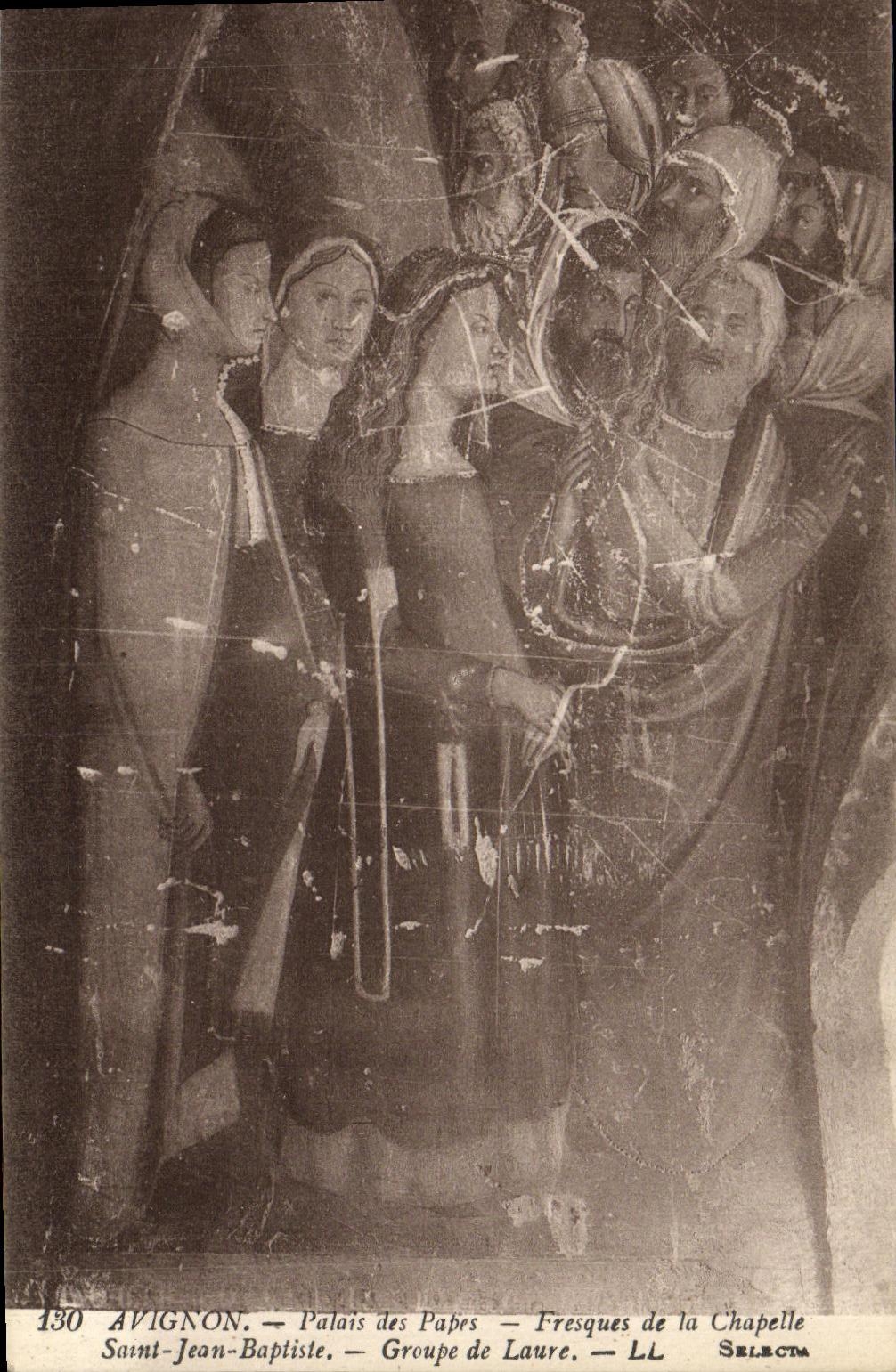 POSTAL Avignon Palais de la VENDIMIA de los papas Frescos de la camara acorazada de los grupos de Jean Baptiste Saint de Laura