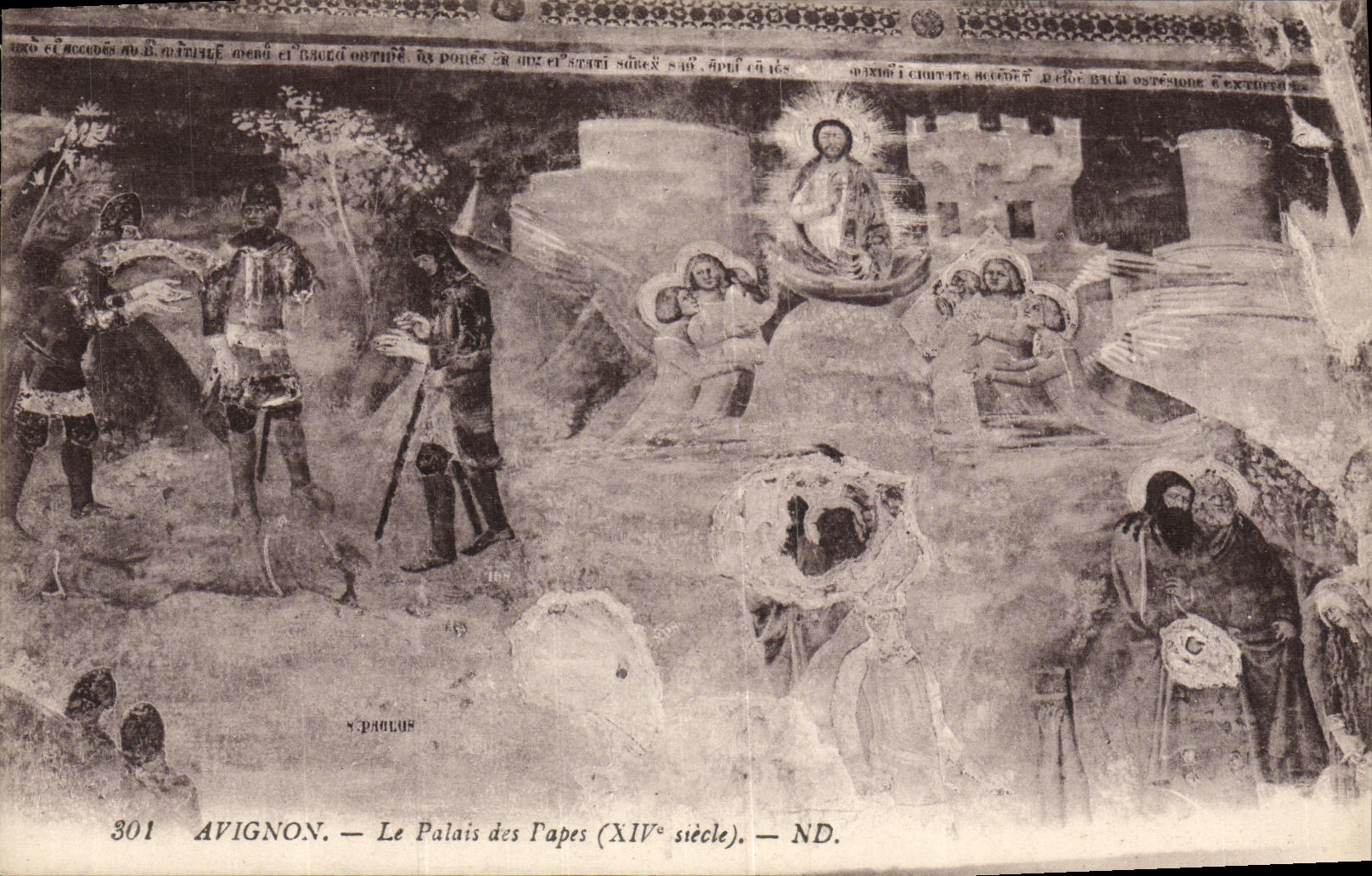 Paladar de Avignon de la POSTAL de la VENDIMIA de los papas