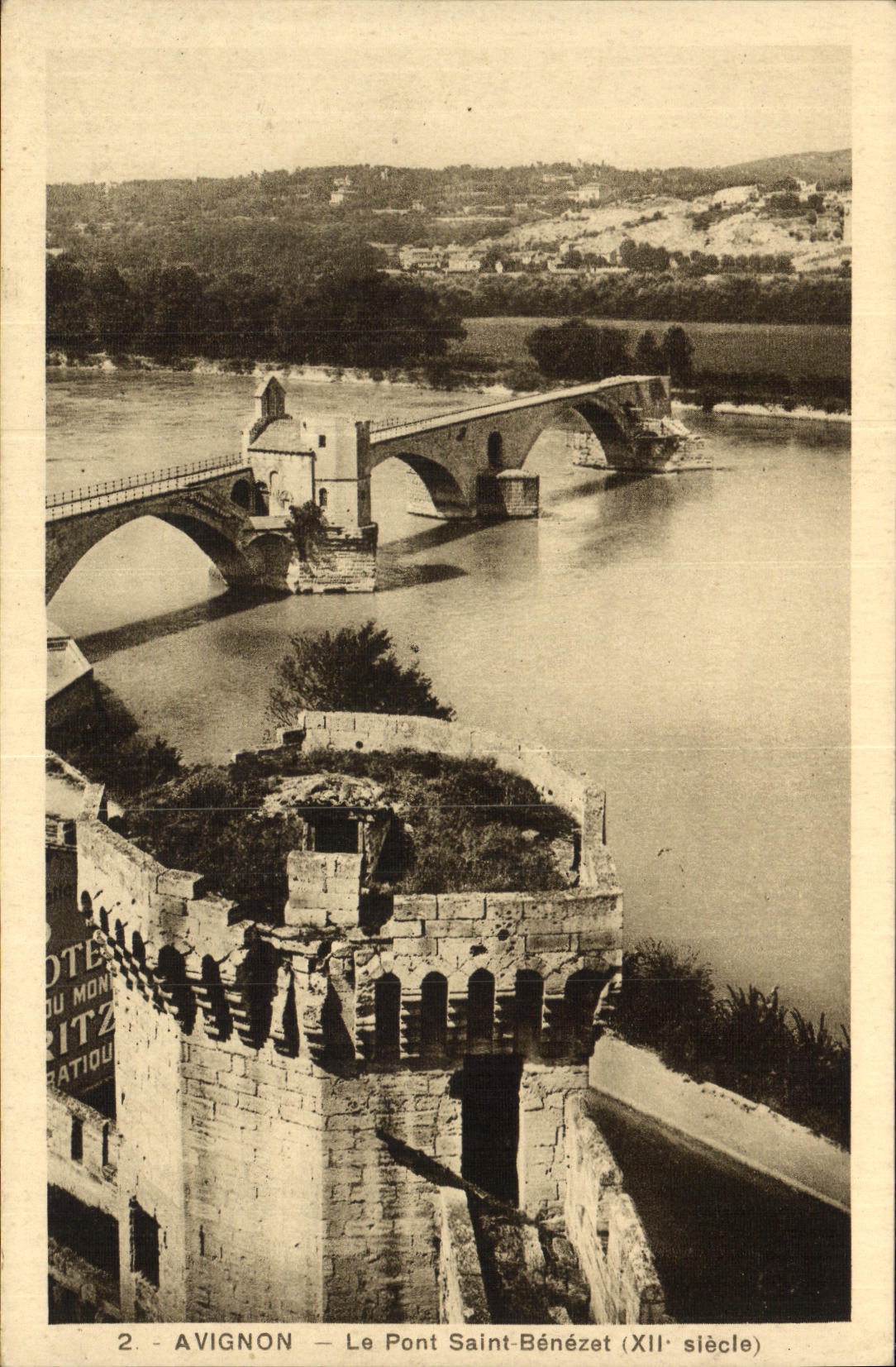 POSTAL Avignon de la VENDIMIA el puente santo Benezet