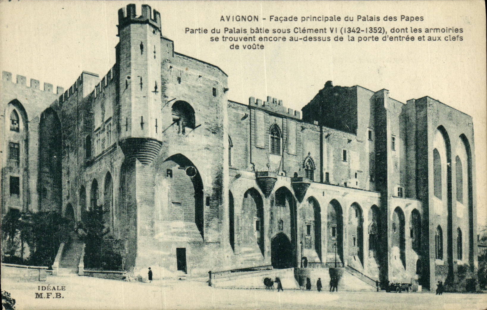 Ataque frontal del principado de Avignon de la POSTAL de la VENDIMIA del paladar de los papas
