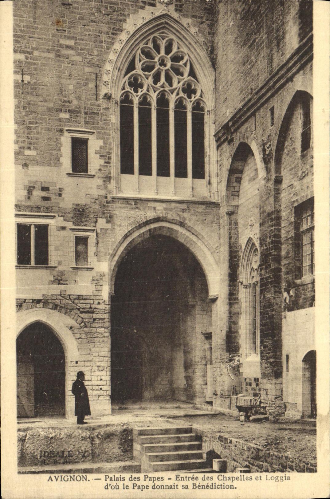 El paladar de Avignon de la POSTAL de la VENDIMIA de los papas Entered de las camaras acorazadas y logia D o el papa dio su bendicion
