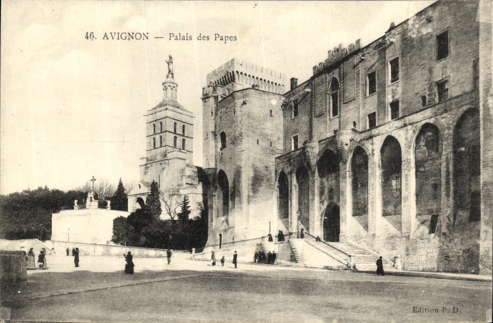 Paladar de Avignon de la POSTAL de la VENDIMIA de los papas