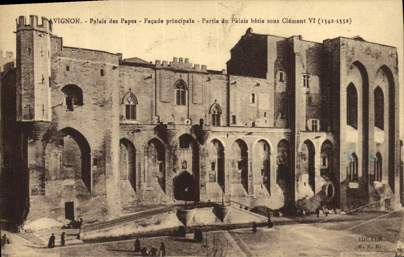 Paladar de Avignon de la POSTAL de la VENDIMIA de los papas Principalepartie Frontage del paladar construido debajo de VI clemente