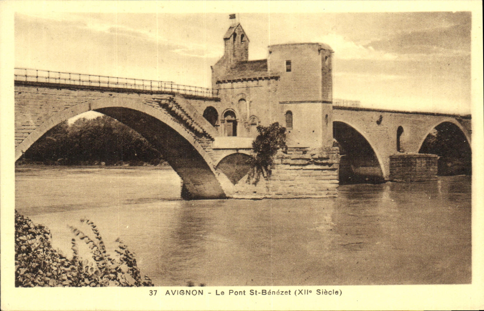 POSTAL Avignon de la VENDIMIA el St Benezet del puente