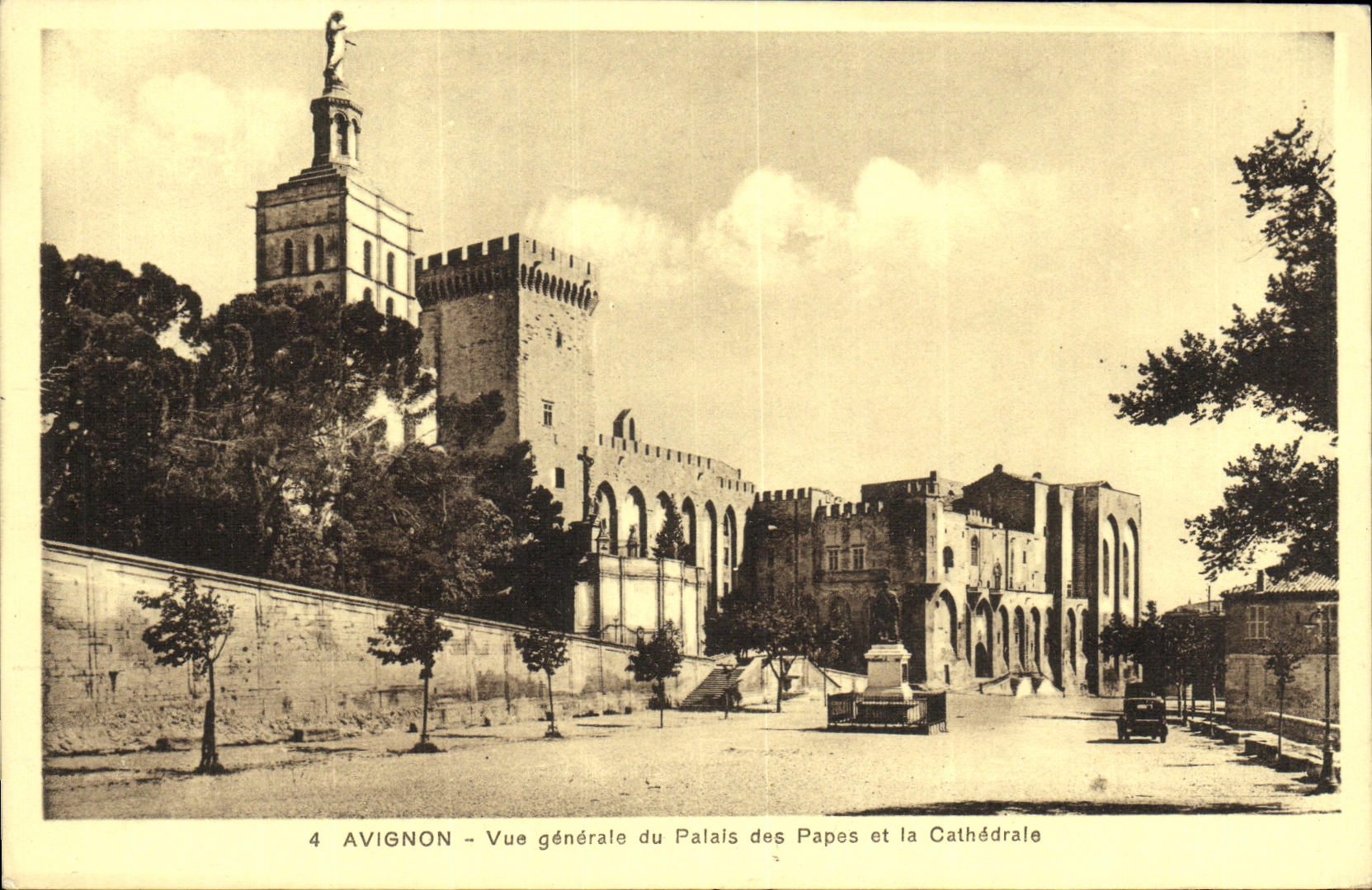 Opinion de Avignon de la POSTAL de la VENDIMIA del paladar de los papas y de la catedral
