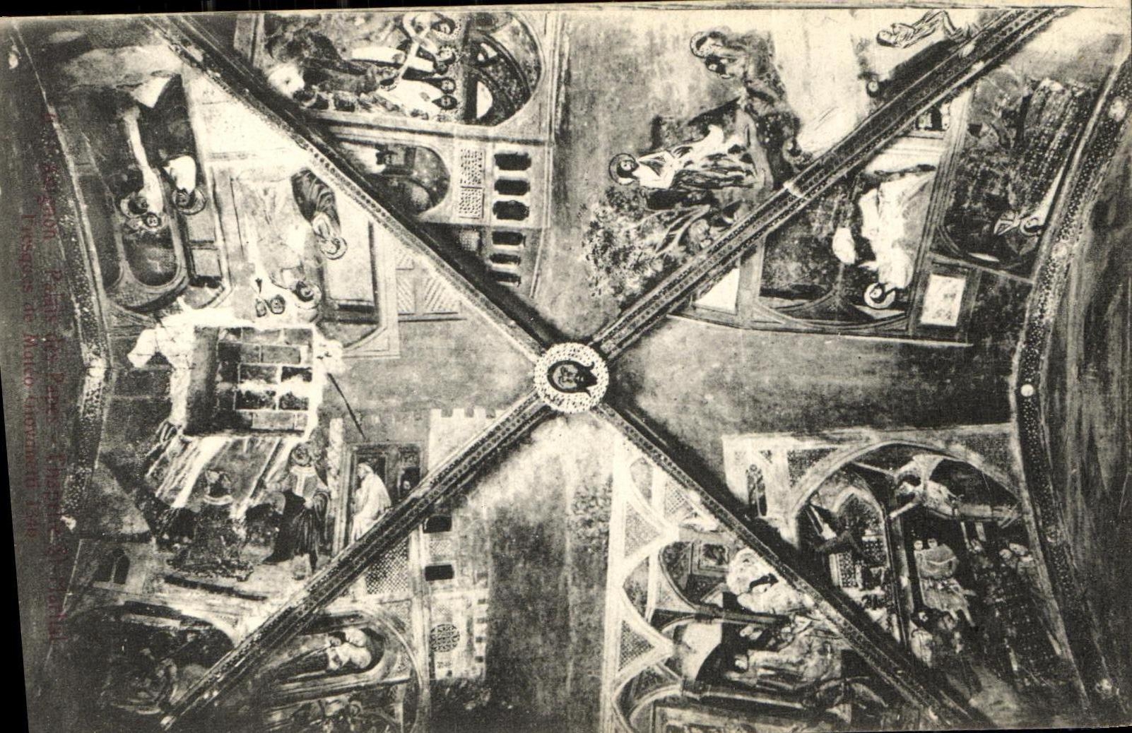 Paladar de Avignon de la POSTAL de la VENDIMIA de los frescos marciales del St de la camara acorazada de los papas