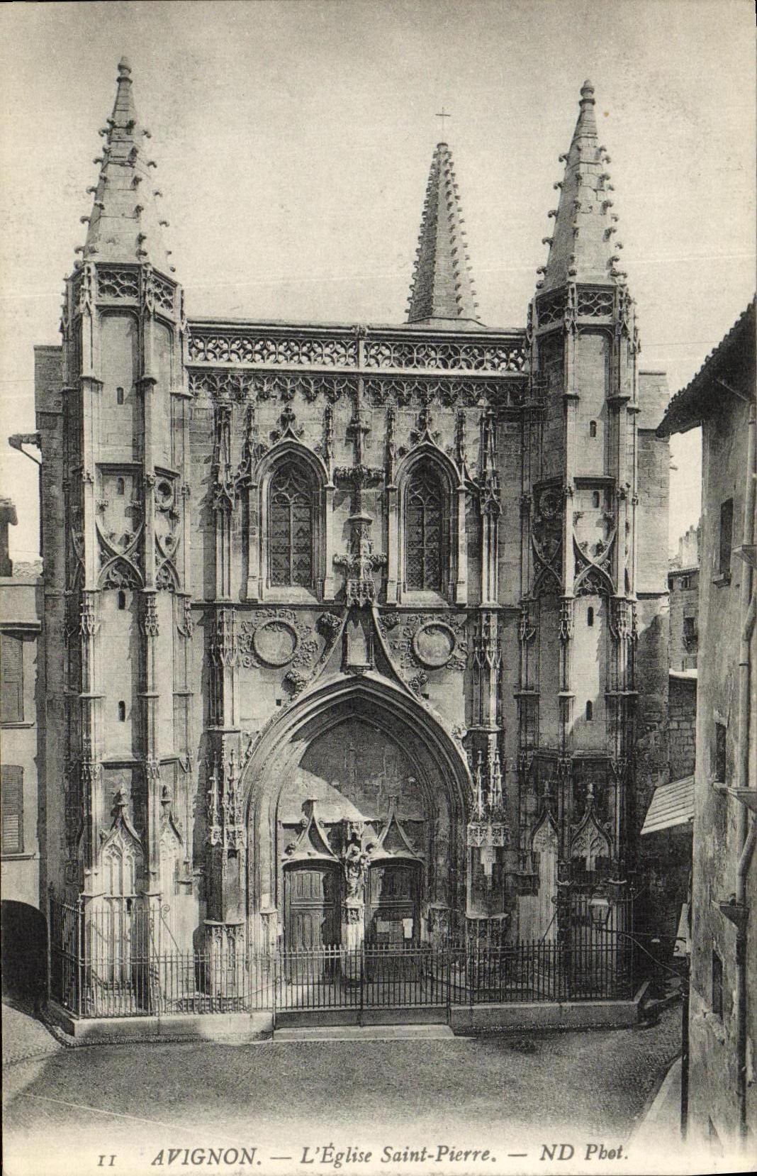 POSTAL Avignon L Saint Pierre de la VENDIMIA de la iglesia
