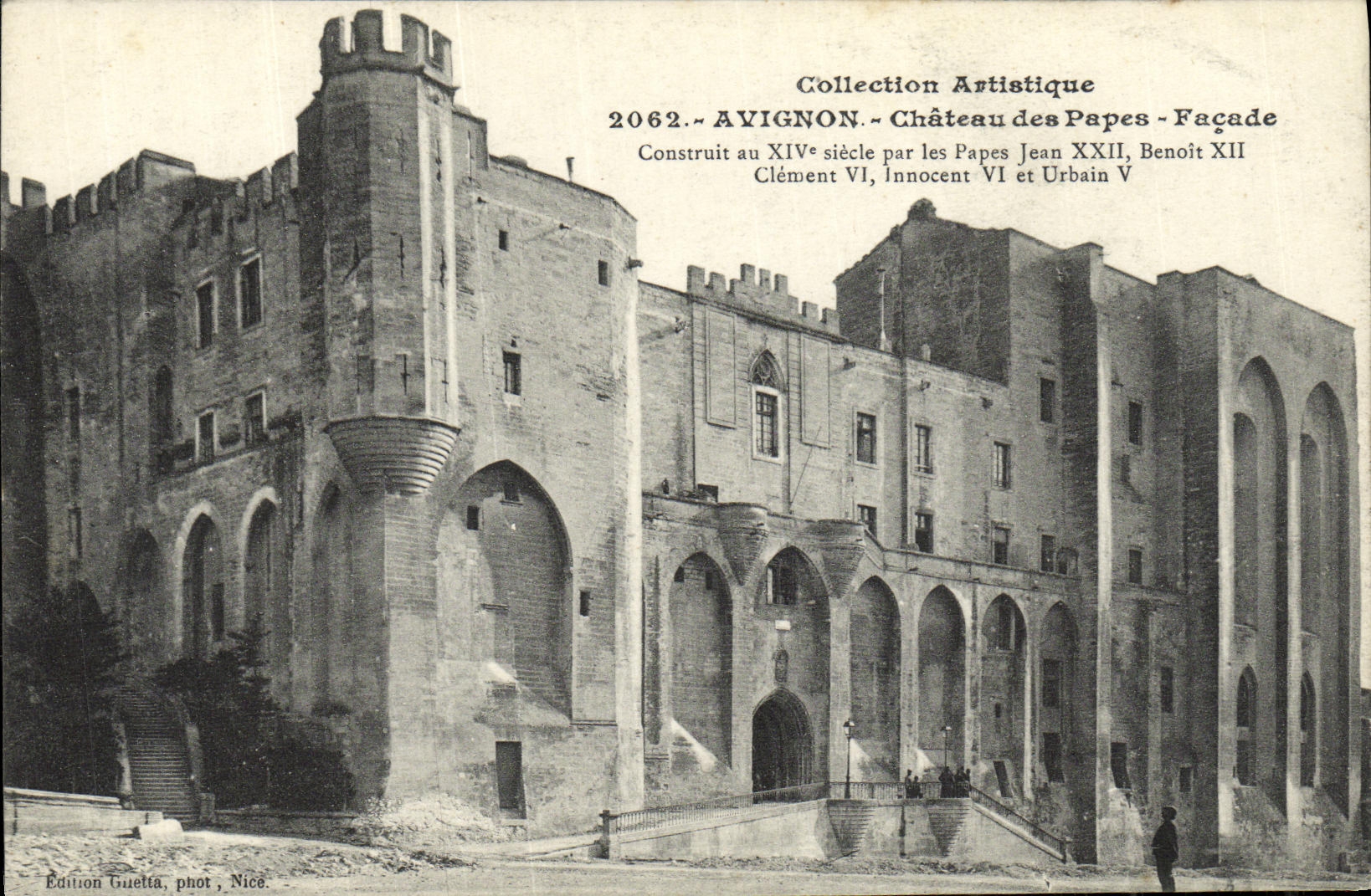 Castillo de Avignon de la POSTAL de la VENDIMIA de los papas Frontage