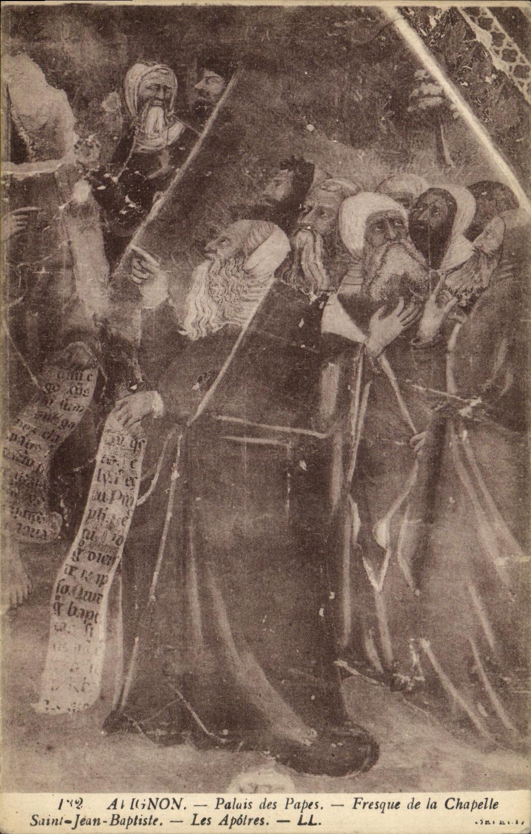 Paladar de Avignon de la POSTAL de la VENDIMIA de los papas Fresco de la camara acorazada de los apostoles del Bautista de Jea Saint