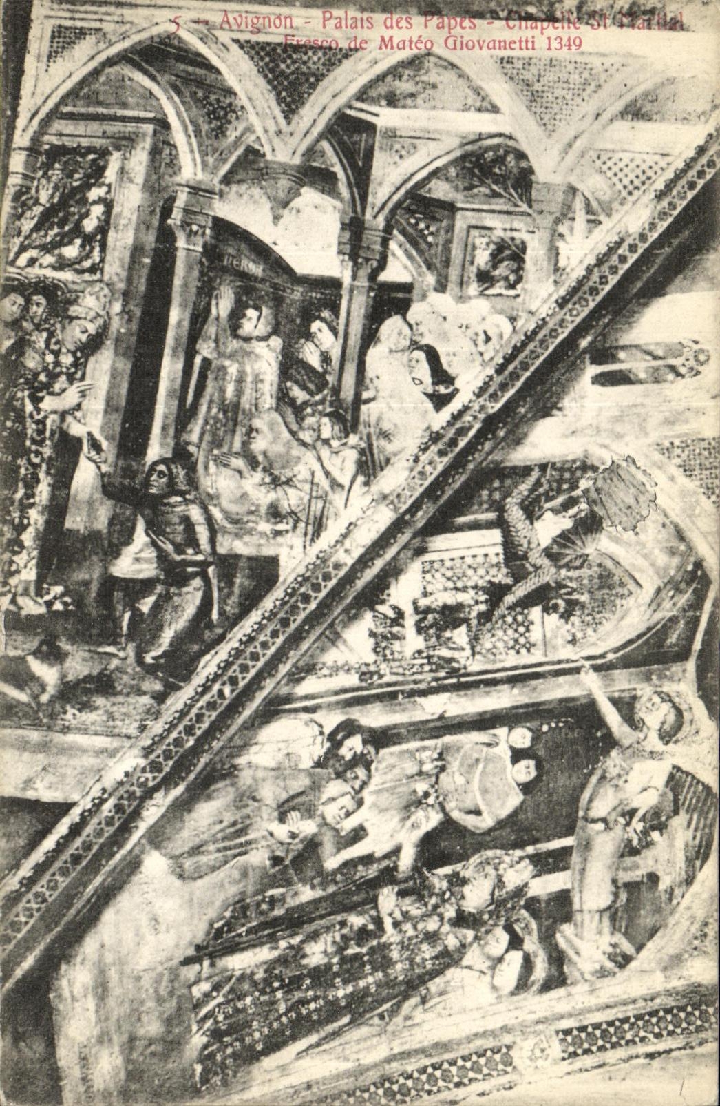 Paladar de Avignon de la POSTAL de la VENDIMIA de los papas