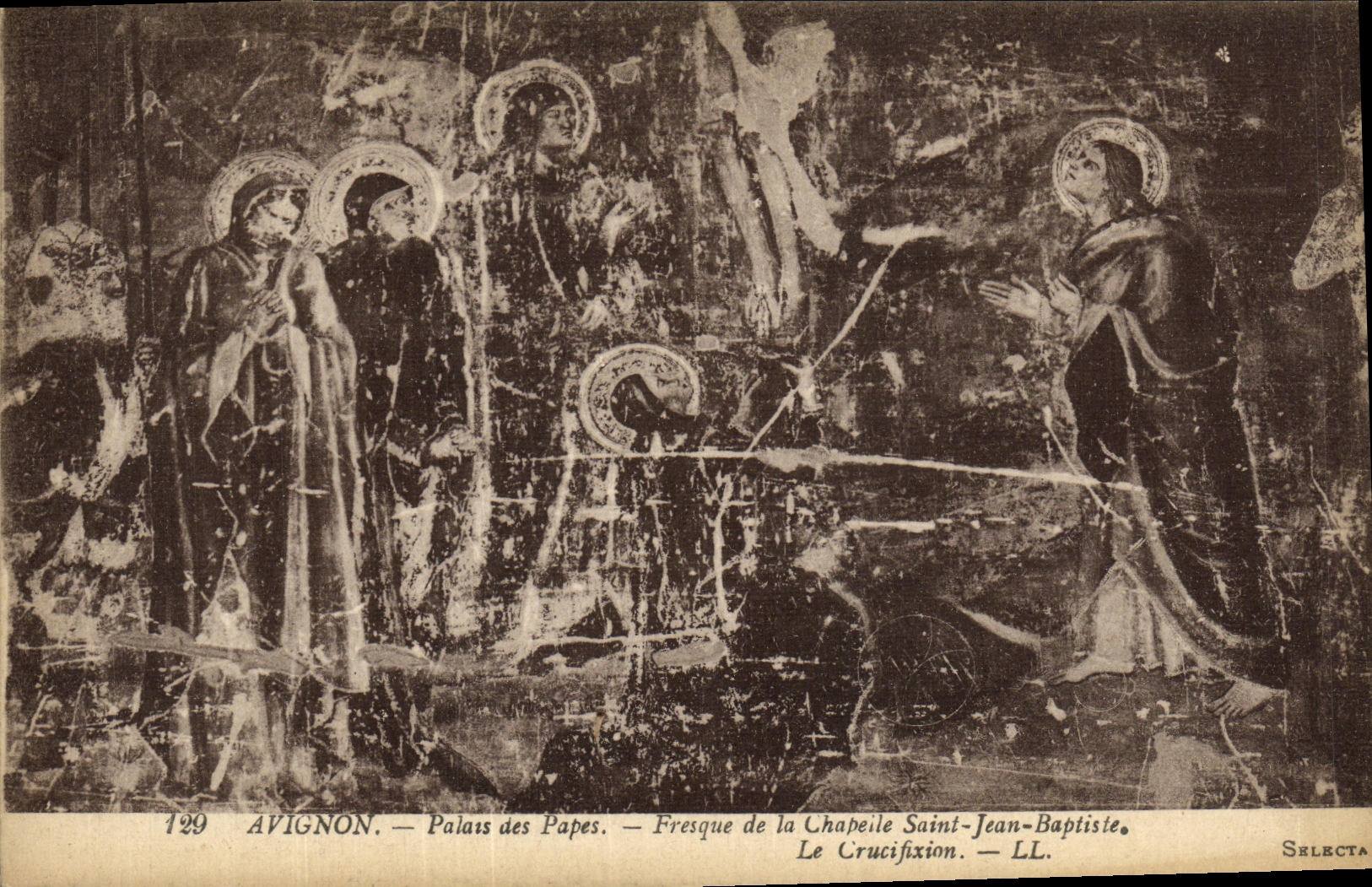 Paladar de Avignon de la POSTAL de la VENDIMIA de los papas Frescos de la camara acorazada de la crucifixion del Bautista de Jean Saint