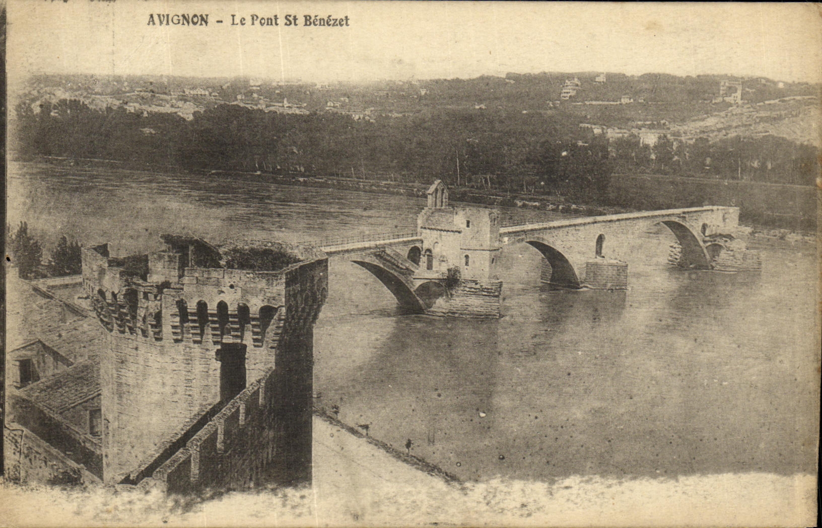 POSTAL Avignon de la VENDIMIA el St Benezet del puente