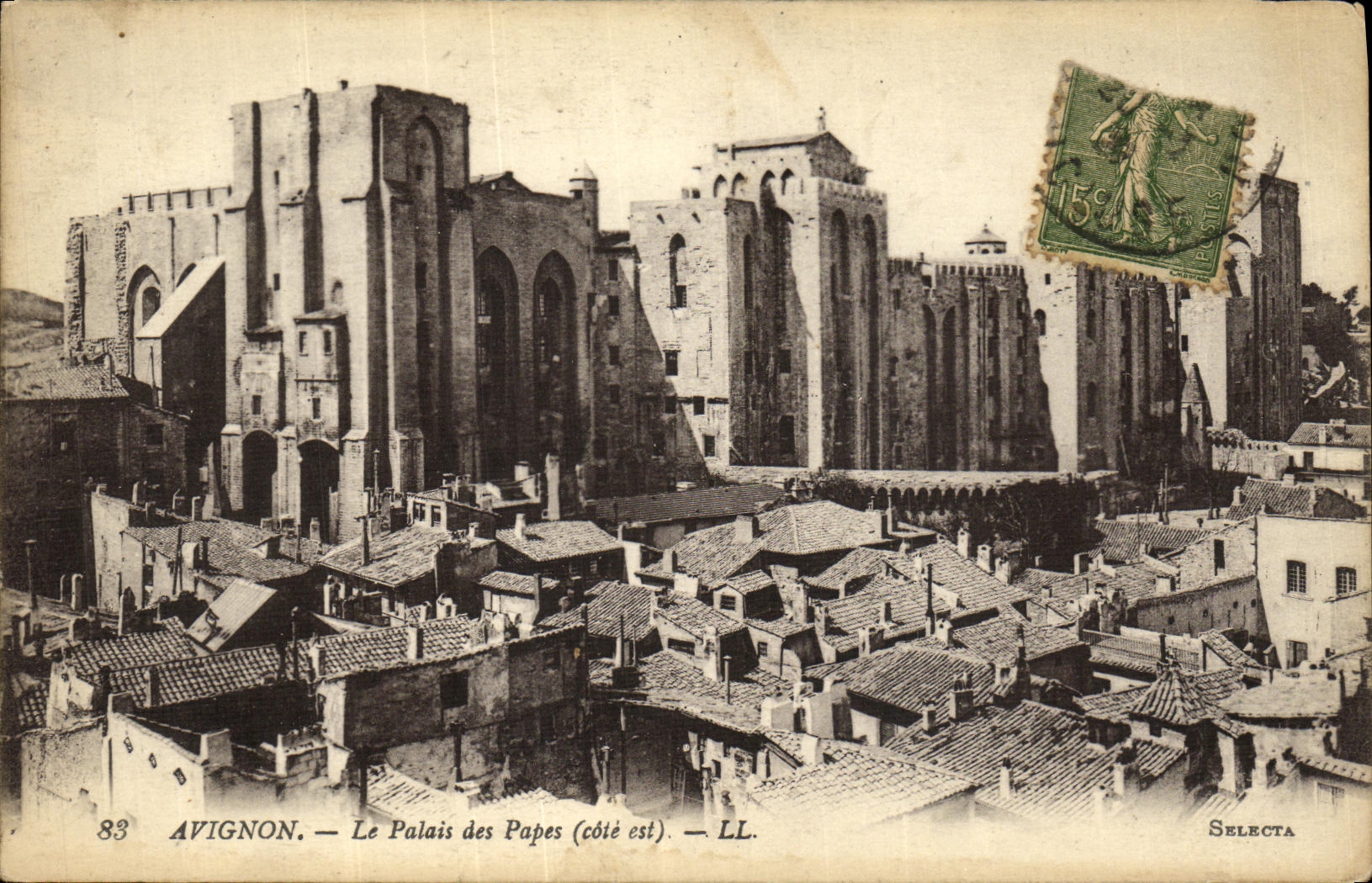 POSTAL Avignon de la VENDIMIA el paladar de los papas