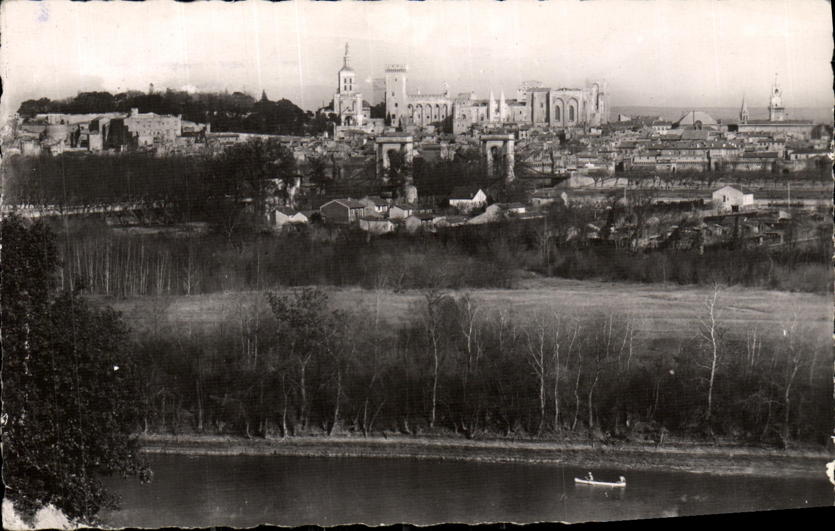 POSTAL Avignon de la VENDIMIA la roca de Doms y el paladar de los papas