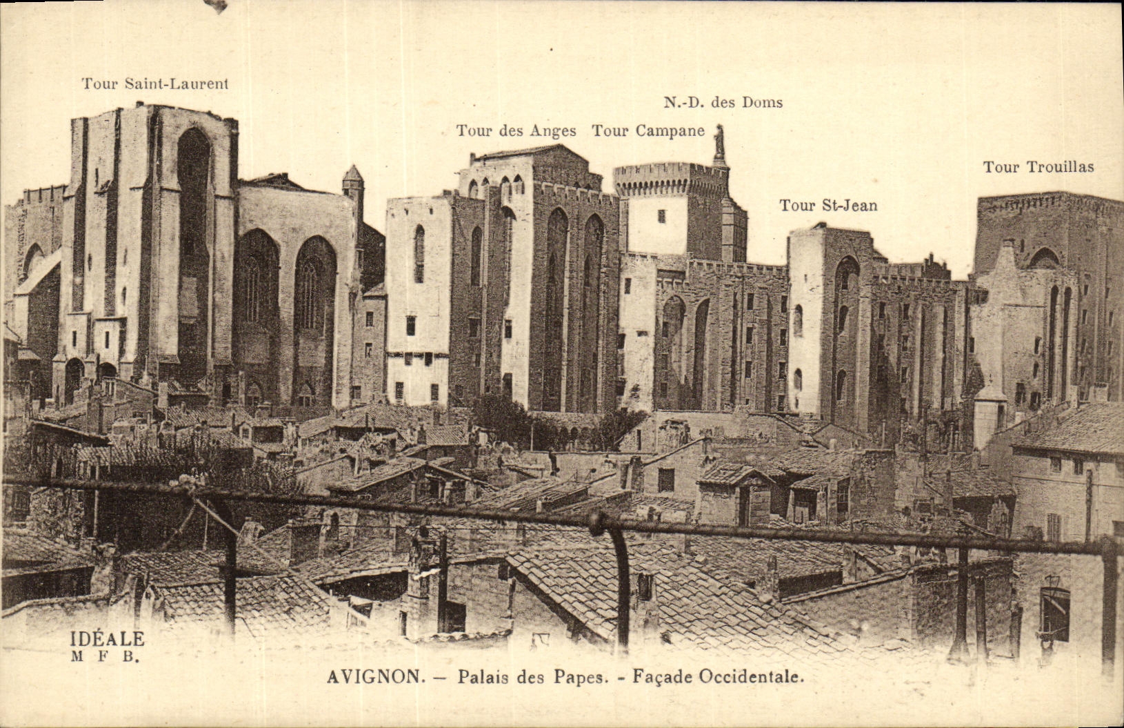 Paladar de Avignon de la POSTAL de la VENDIMIA de los papas Western Frontage