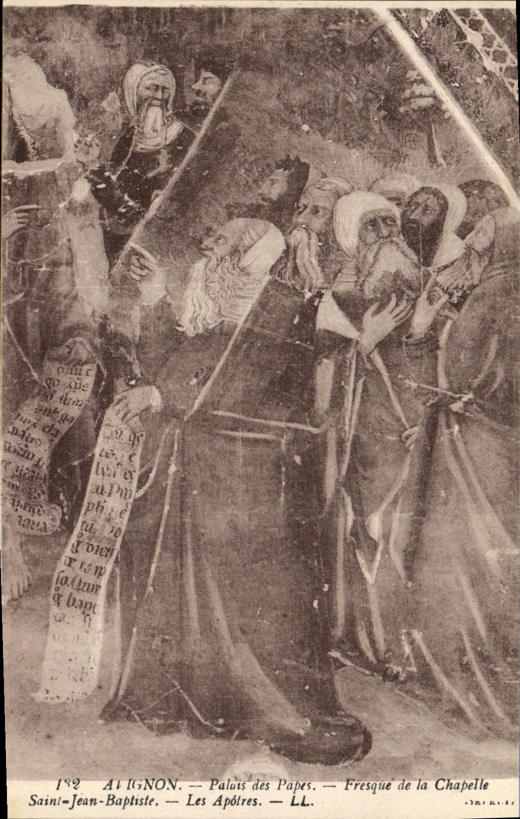Paladar de Avignon de la POSTAL de la VENDIMIA de los papas Fresco de la camara acorazada de los apostoles del Bautista de Jean Saint