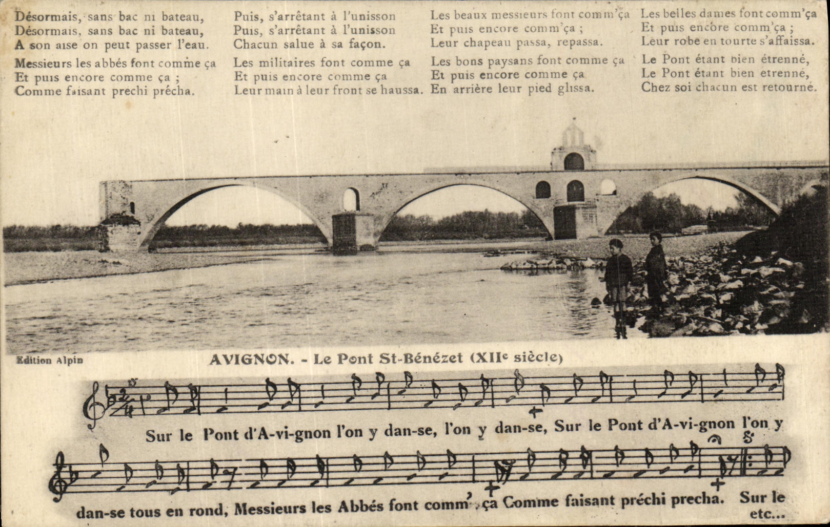 POSTAL Avignon de la VENDIMIA el St Benezet del puente