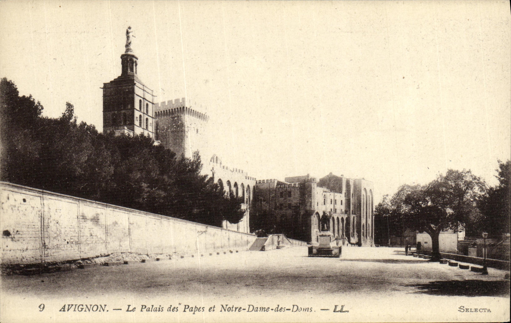 POSTAL Avignon de la VENDIMIA el paladar de los papas y del Notre Dame