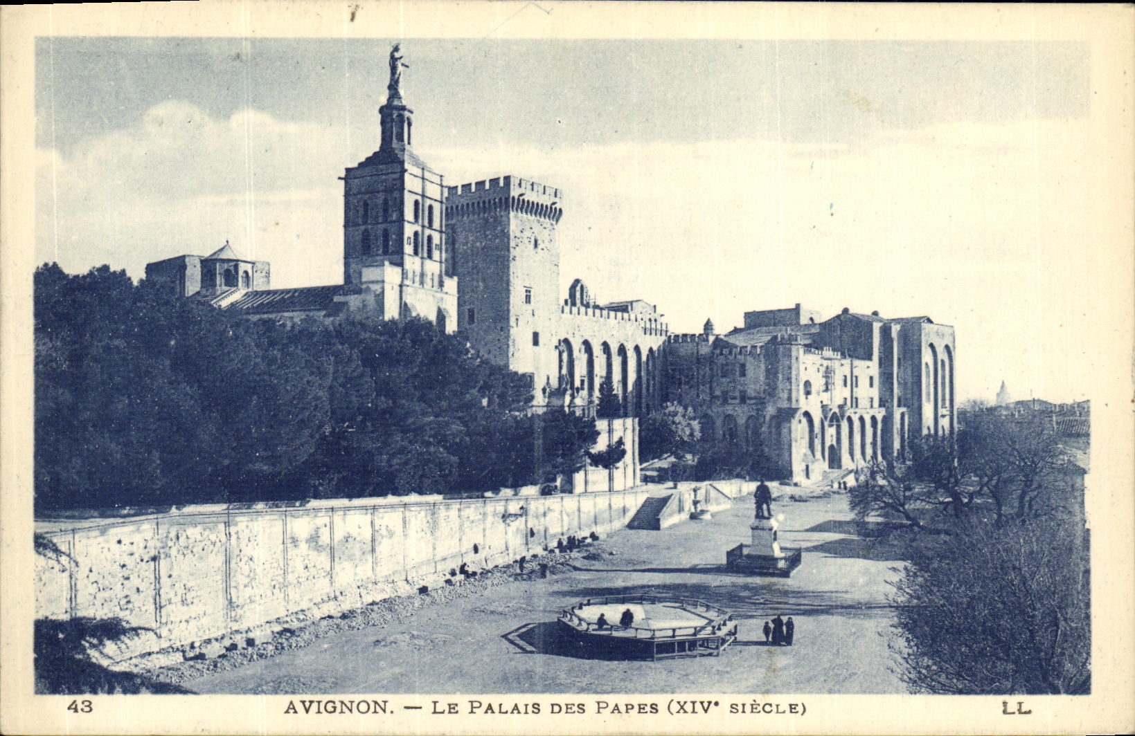 POSTAL Avignon de la VENDIMIA el paladar de los papas