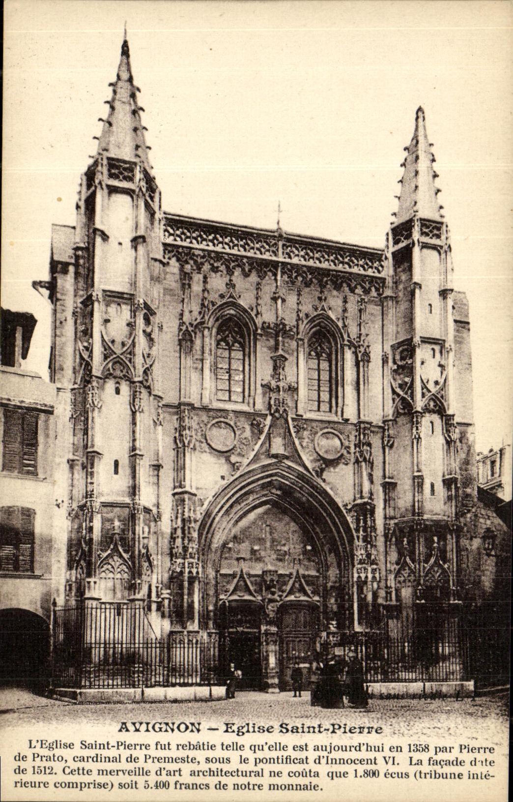 Saint Pierre de la iglesia de Avignon de la POSTAL de la VENDIMIA