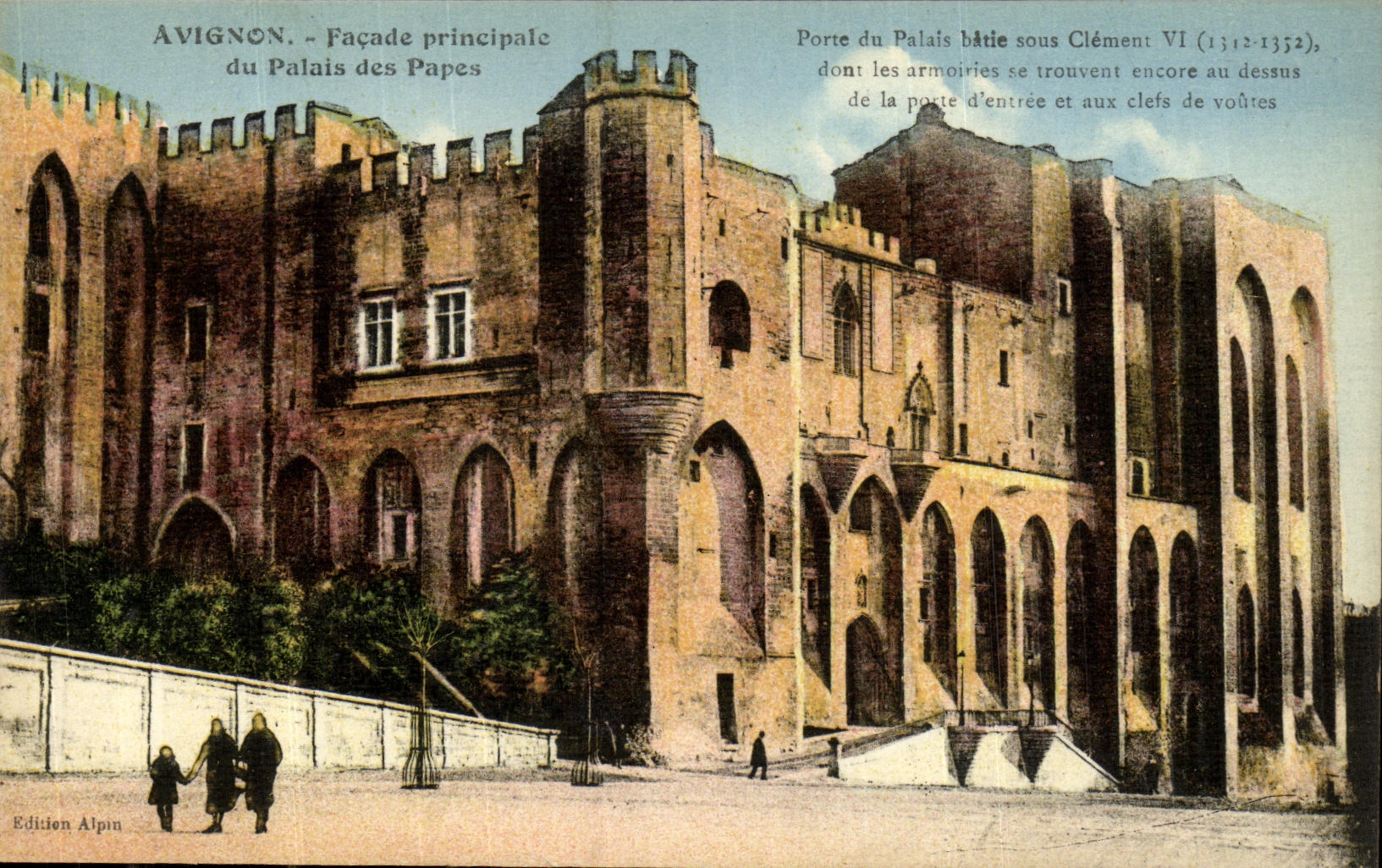 Ataque frontal principal de Avignon de la POSTAL de la VENDIMIA del paladar de los papas