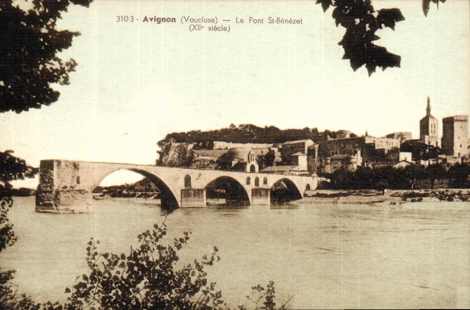 POSTAL Avignon de la VENDIMIA el St Benezet del puente