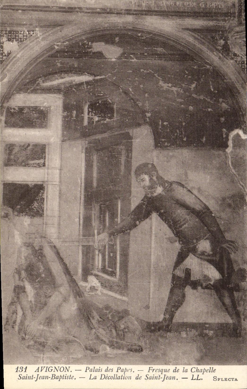 Paladar de Avignon de la POSTAL de la VENDIMIA de los papas Fresco Of de la camara acorazada el Bautista de Jean Saint la degollacion de Jean Saint