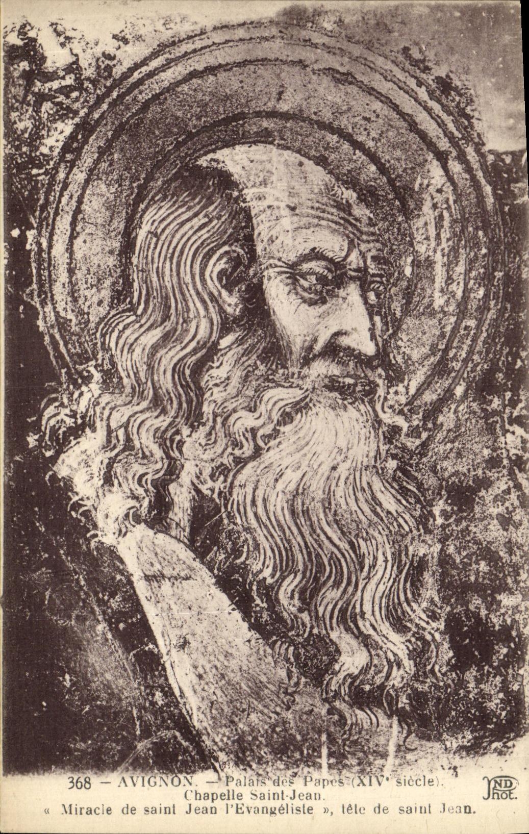 Paladar de Avignon de la POSTAL de la VENDIMIA de los papas Vault Saint Jean Miracle Saint de Jean L cabeza del evangelista de Jean Saint
