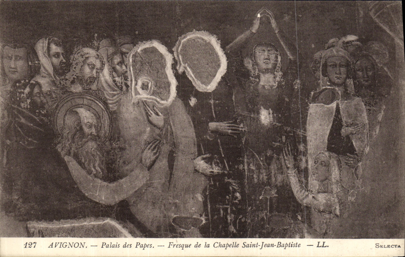 Paladar de Avignon de la POSTAL de la VENDIMIA de los papas Fresco de la camara acorazada del Bautista de Jean Saint