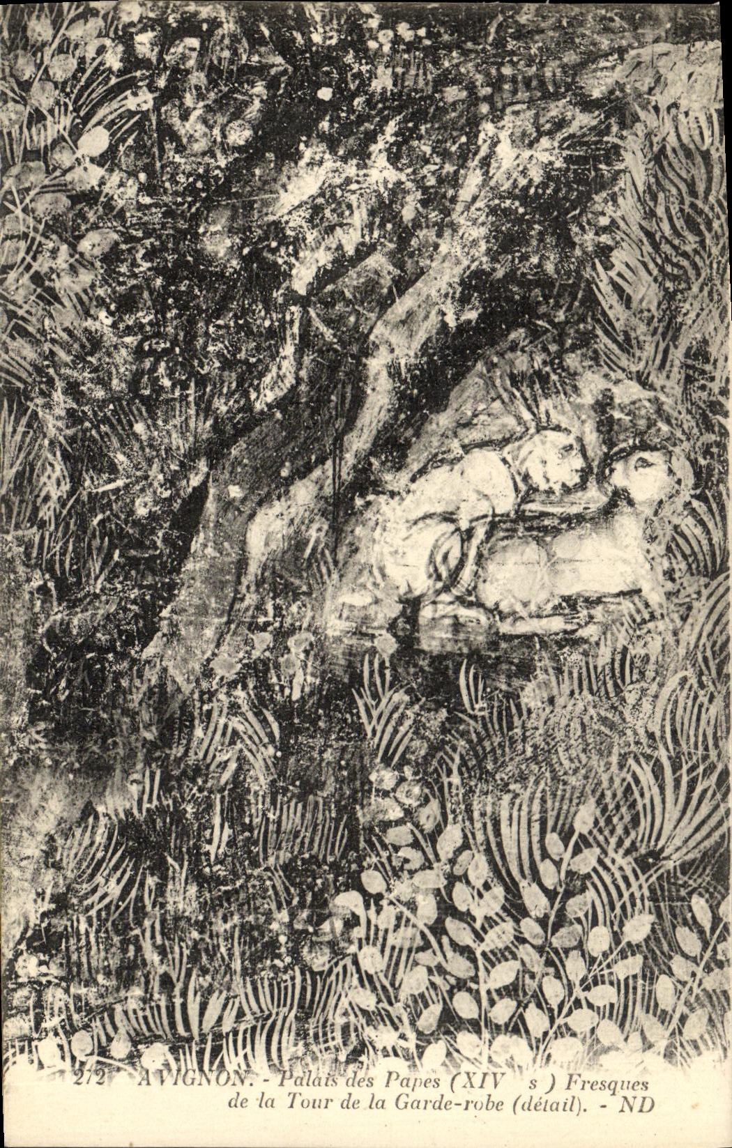 POSTAL Avignon Palais de la VENDIMIA de los papas Frescos de la torre de los abrigos del protector