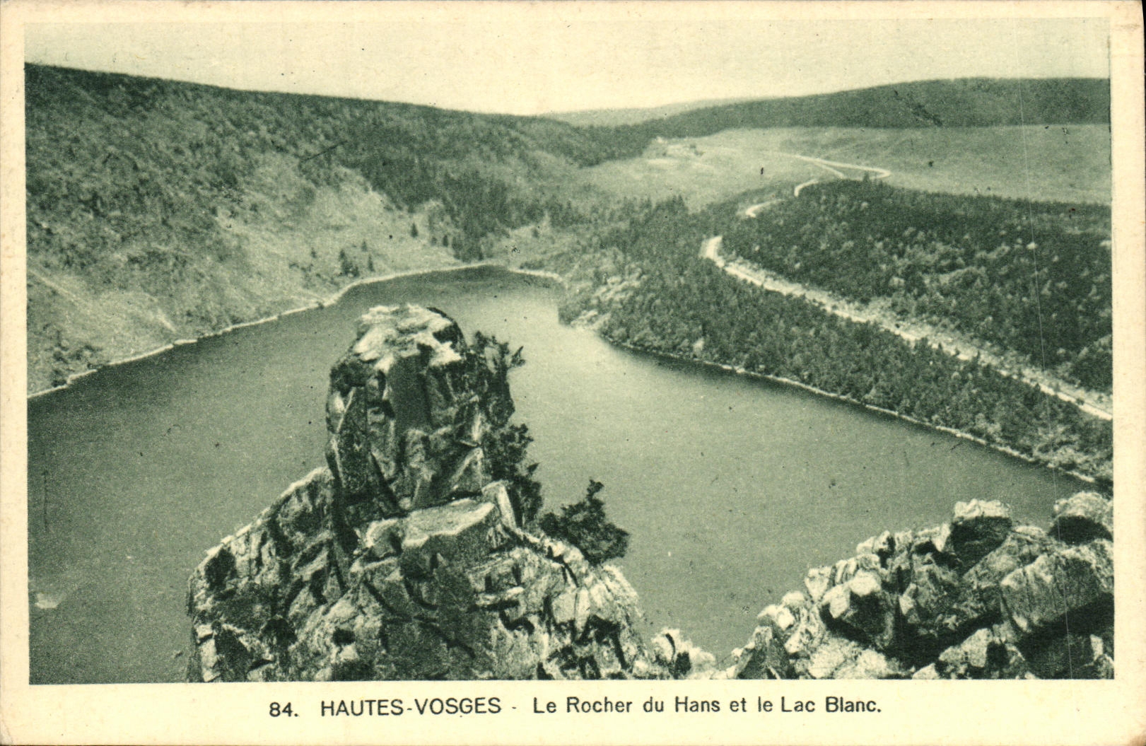 VINTAGE POSTCARD the High Vosges the Rock Of Hans and the White Lake