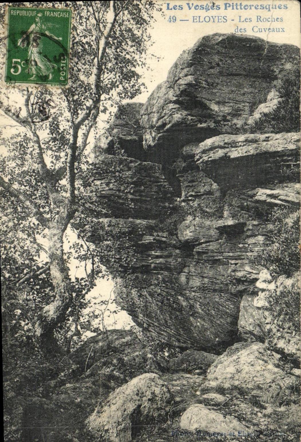 VINTAGE POSTCARD Eloyes Rocks Of the Small tanks