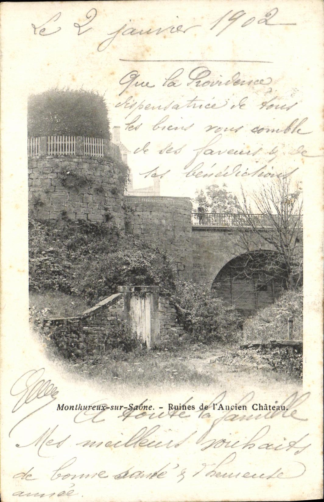 VINTAGE POSTCARD Monthureux On Savne Ruins Of L Old Castle