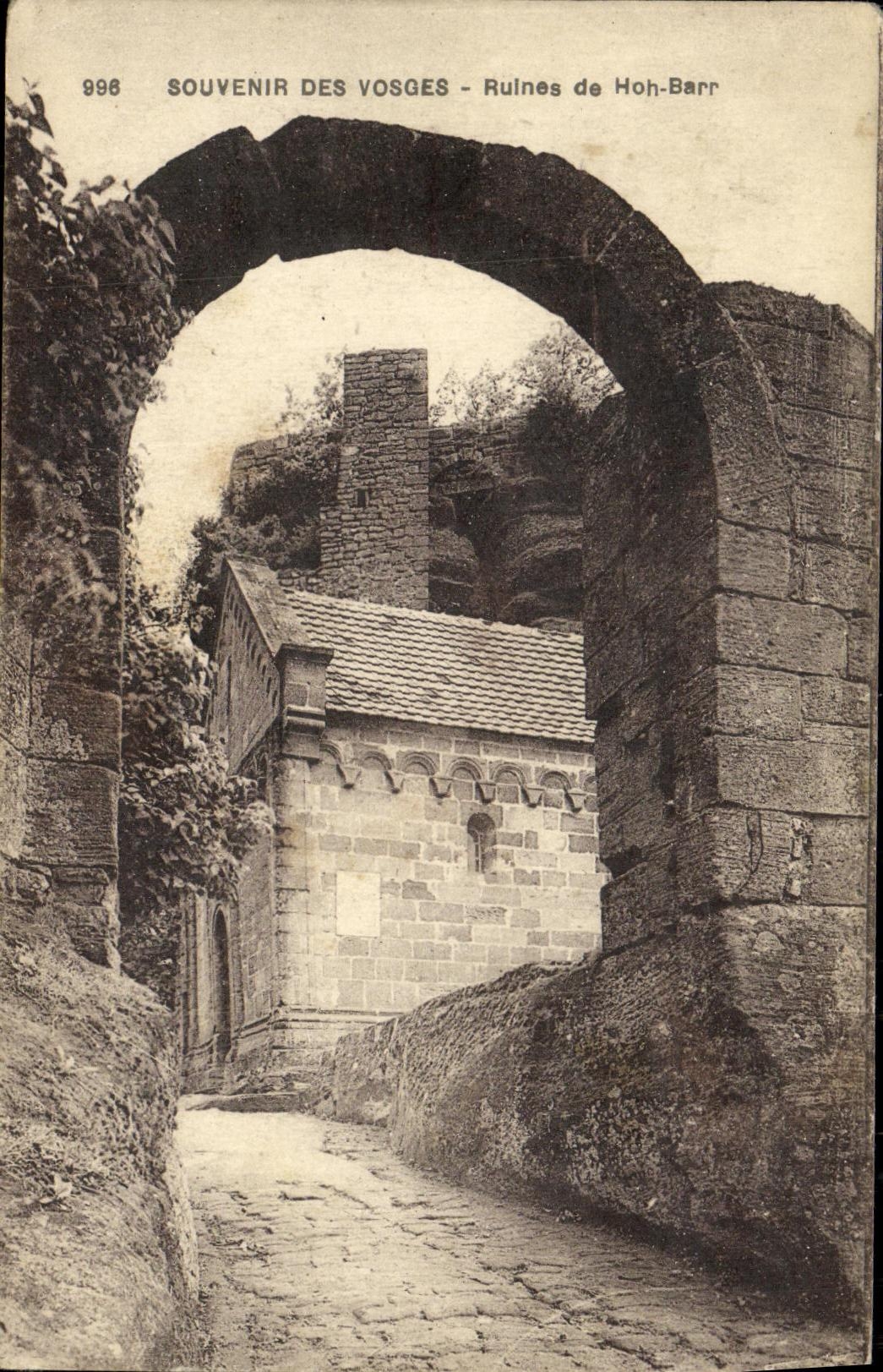 VINTAGE POSTCARD To remember Of the Vosges Ruins De Hoh Barr
