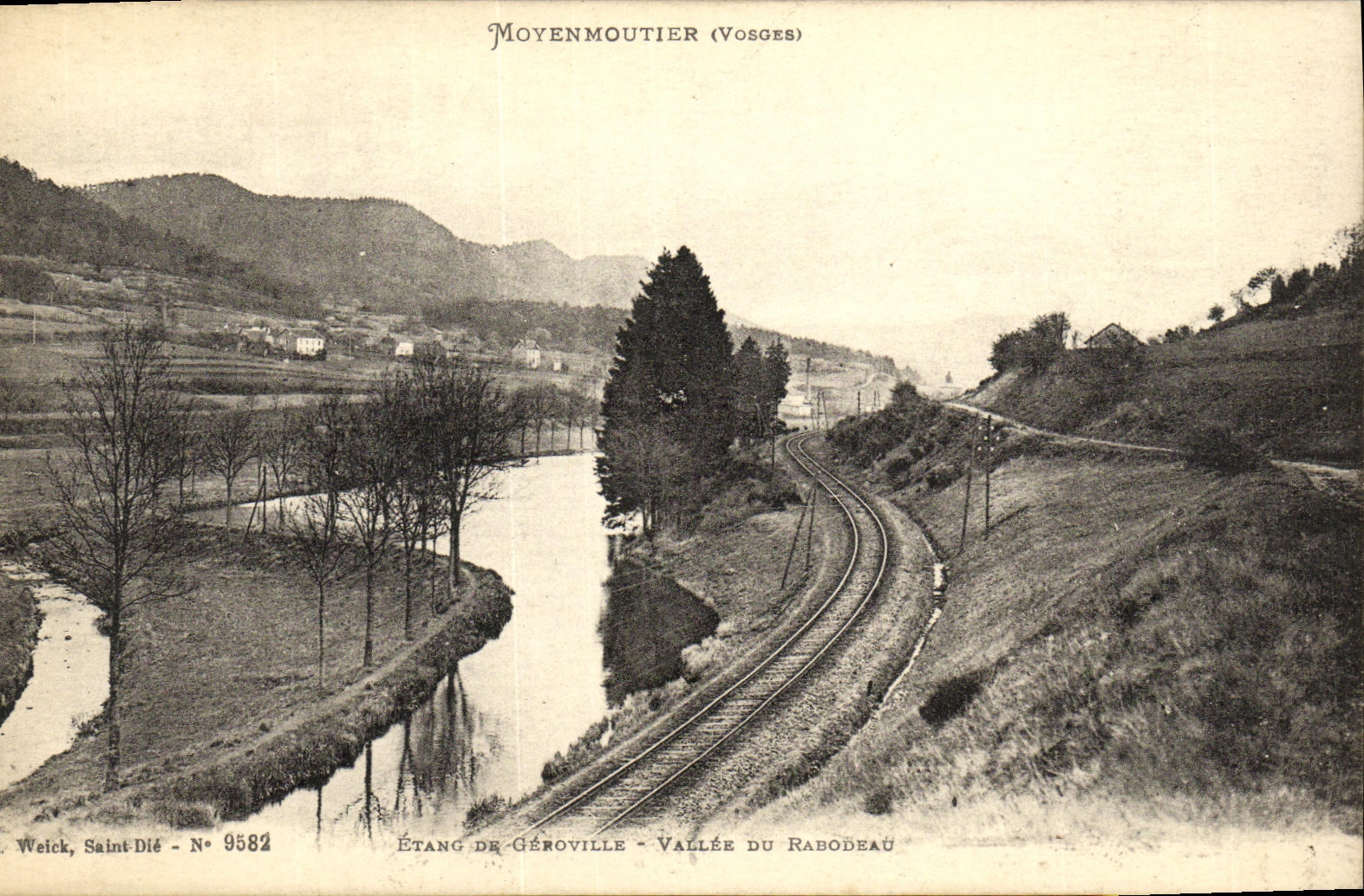 VINTAGE POSTCARD MoyenMoutier Pond De Geroville Valley of Rabodeau