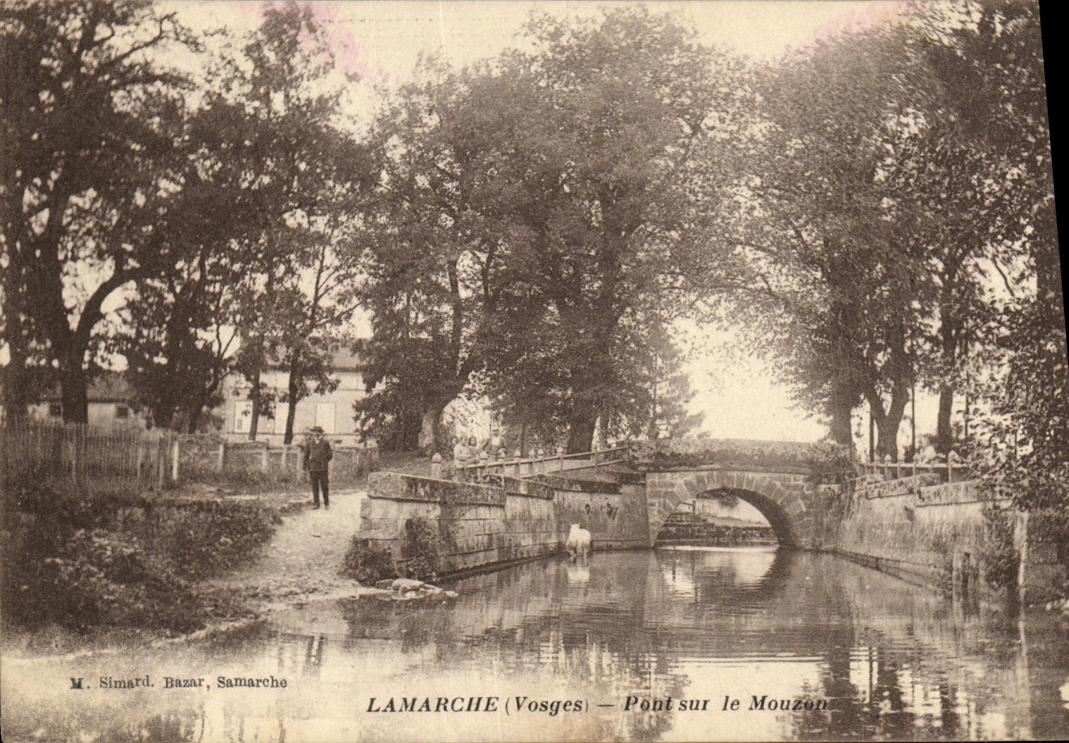 VINTAGE POSTCARD Lamarche Bridge On Mouzon