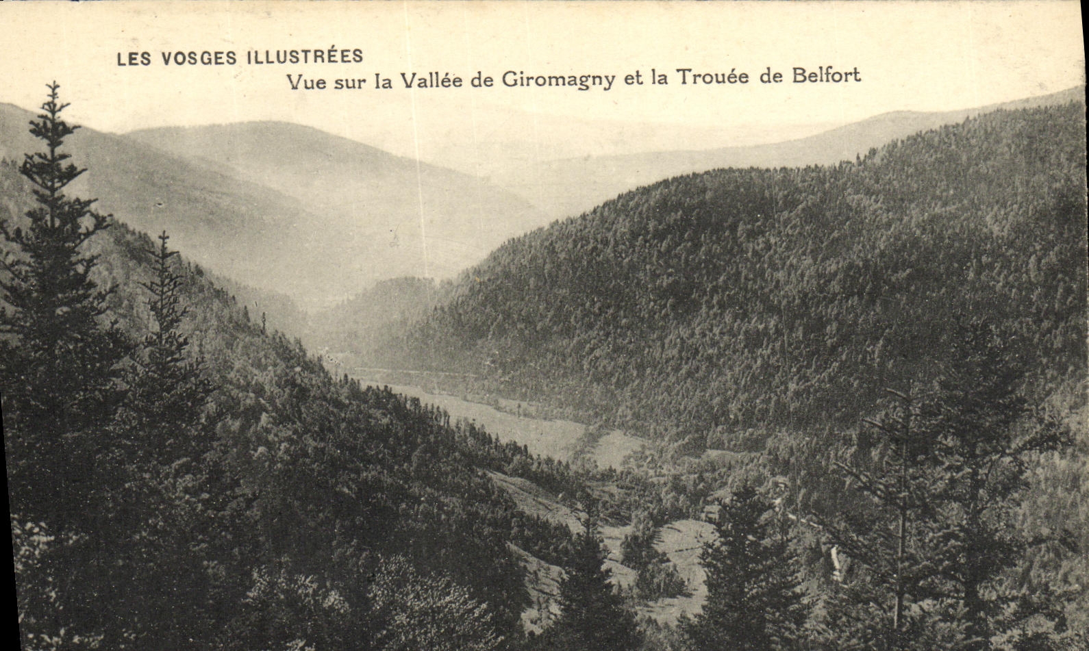 VINTAGE POSTCARD the Illustrated Vosges Seen On the Valley De Giromagny And Trouee of Belfort